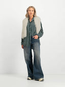 Denim wide-leg broek fabi