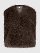 Donkerbruin fake fur gilet giselle