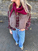 Donkerbruin fake fur gilet giselle