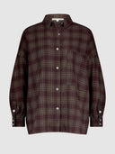 Bordeaux geruite blouse drew