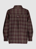 Bordeaux geruite blouse drew
