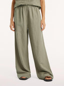 Groene linnenmix broek lio