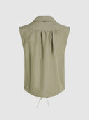 Khaki linnenmix blouse bowie