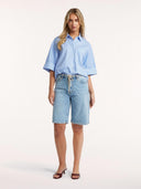 Lichtblauwe gestreepte blouse maureen