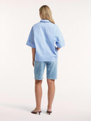 Lichtblauwe gestreepte blouse maureen