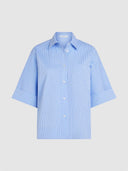 Lichtblauwe gestreepte blouse maureen