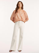 Oranje metallic blouse britt