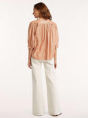 Oranje metallic blouse britt