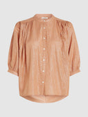 Oranje metallic blouse britt