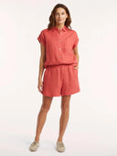 Rode linnen shorts lilou