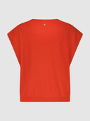 Rode mouwloze knit brooke