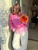 Roze gestreepte blouse elena