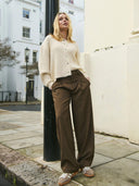 Donkerbruine pantalon sabine pants