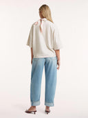 T-shirt met embroidery tekst rane top