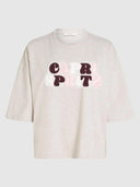 T-shirt met embroidery tekst rane top