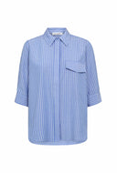 Lichtblauwe gestreepte blouse teacc