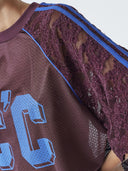 Bordeaux jersey t-shirt treycc lace tee