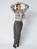 Bruine rowcc check cardigan