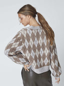Bruine rowcc check cardigan