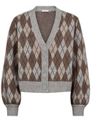Bruine rowcc check cardigan