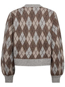 Bruine rowcc check cardigan