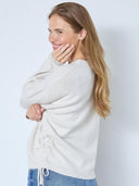 Creme trui rowcc string knit