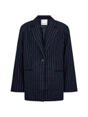 Donkerblauwe krijtstreep blazer naida