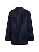 Donkerblauwe krijtstreep blazer naida