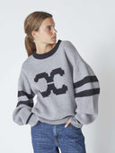 Grijze rowcc coco logo knit