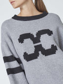 Grijze rowcc coco logo knit