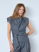 Grijze top met strikdetail sagacc