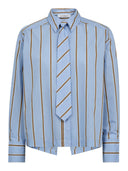 Licht blauwe blouse amoracc stripe tie shirt