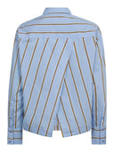 Licht blauwe blouse amoracc stripe tie shirt