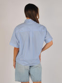 Lichtblauw gestreepte blouse simocc
