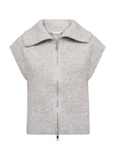 Lichtgrijs gebreid gilet rowcc