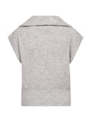 Lichtgrijs gebreid gilet rowcc