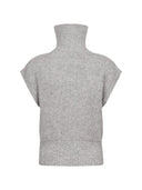 Lichtgrijs gebreid gilet rowcc