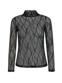Zwarte top mercycc mesh turtleneck