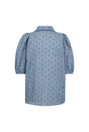Blauwe blouse dottiecc