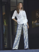 Off-white blouse met strikdetail idinacc