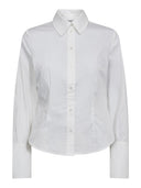 Witte blouse sannacc pearl cuff shirt