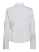 Witte blouse sannacc pearl cuff shirt