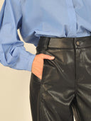 Zwarte kunstleren gittcc ll pant