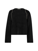 Zwarte trui rowcc rib pearl knit