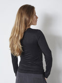 Zwarte longsleeve met lurex glitter mannycc