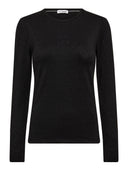 Zwarte longsleeve met lurex glitter mannycc