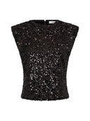 Zwarte sequin pailletten top roslyncc