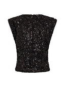 Zwarte sequin pailletten top roslyncc