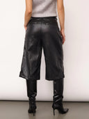 Zwarte leerlook bermuda gittcc