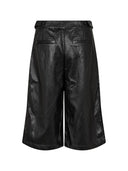 Zwarte leerlook bermuda gittcc